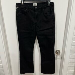 Citizens Of Humanity Black Cropped Flare Jeans